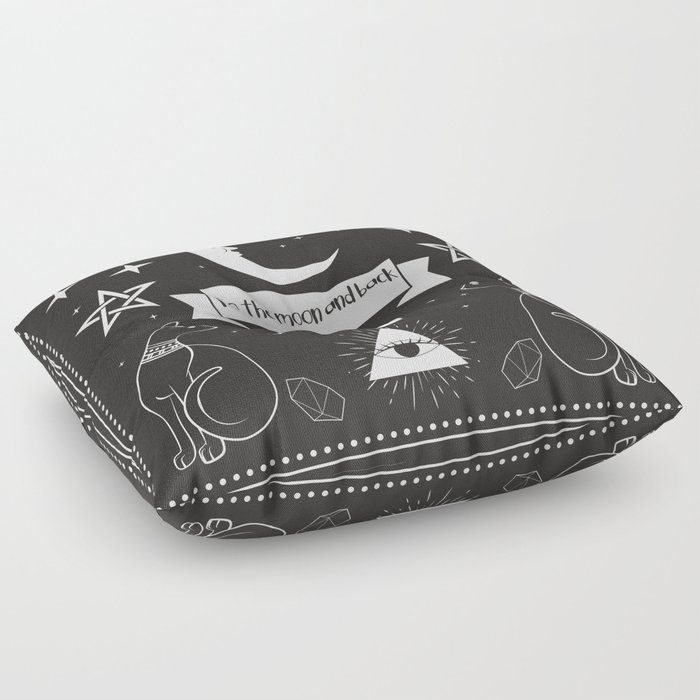 To The Moon And Back With Your Cats Floor Pillow