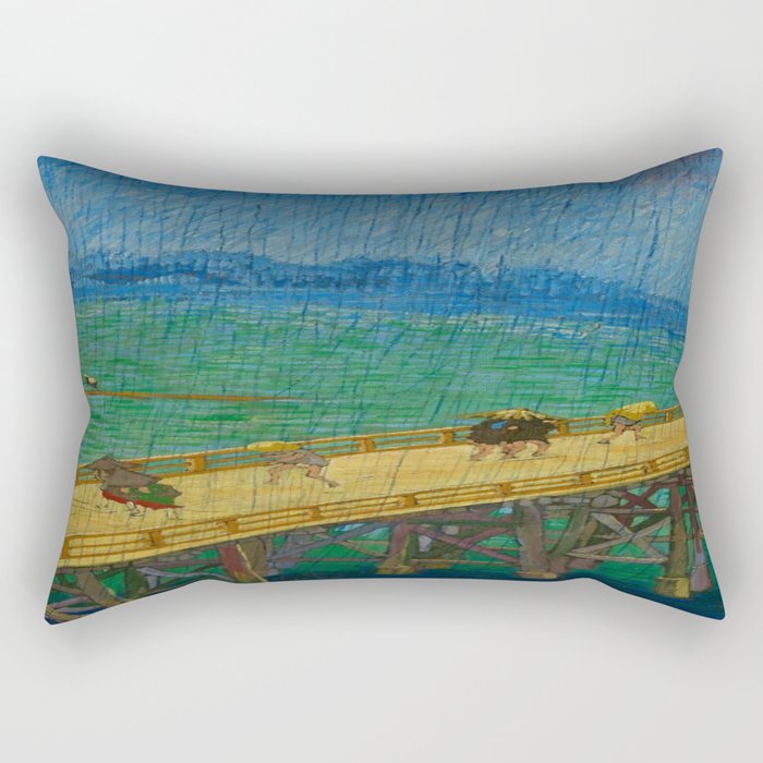 Vincent van Gogh Bridge in the Rain, after Hiroshige, 1887  Rectangular Pillow
