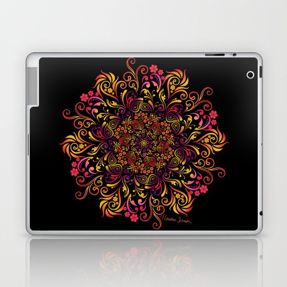 Fire Swirl Flower Laptop & iPad Skin