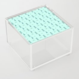 Christmas Pattern Watercolor Turquoise Tree Snowflake Acrylic Box