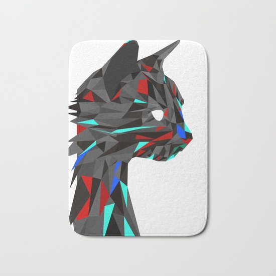 Focused Cat Bath Mat