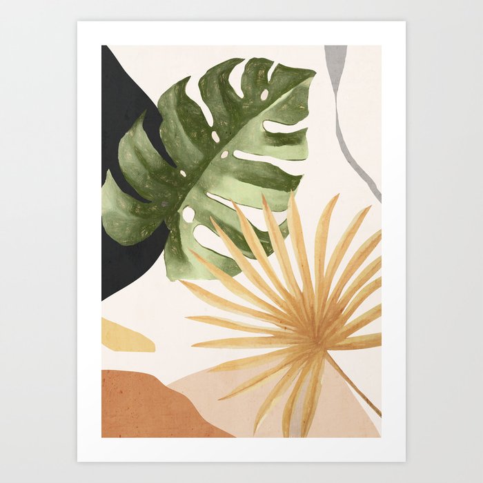 Abstract Art Tropical Leaves 22 Art Print