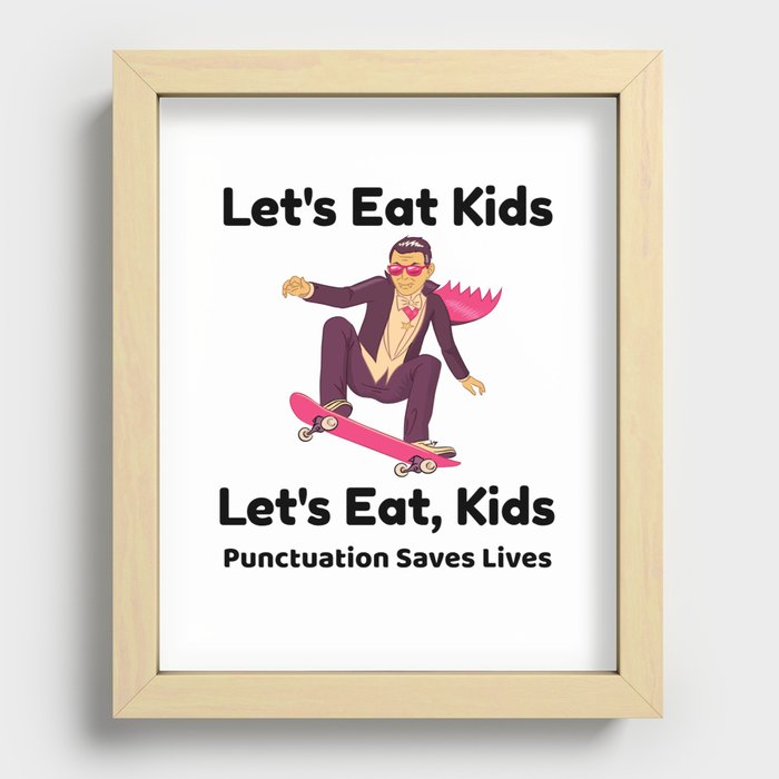 Punctuation Saves Lives Halloween Recessed Framed Print