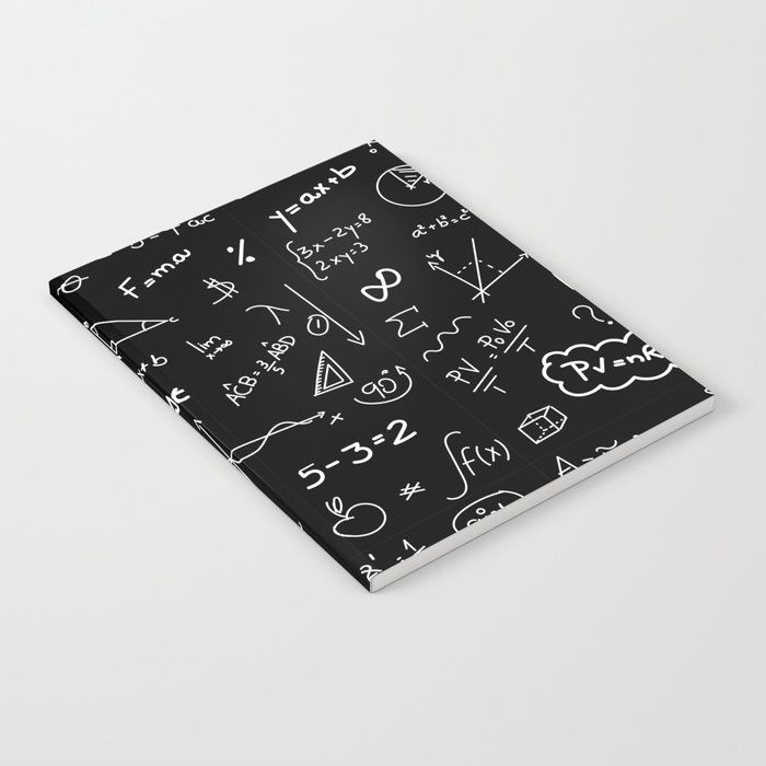 Mathematics nerdy in black Notebook
