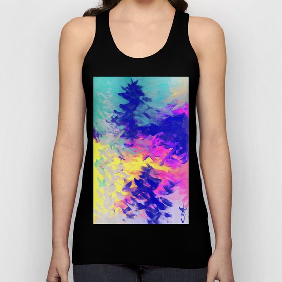 Neon Mimosa Inspired Painting Unisex Tank Top