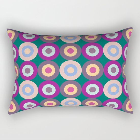 Seamless Colorful Circle Pattern Rectangular Pillow