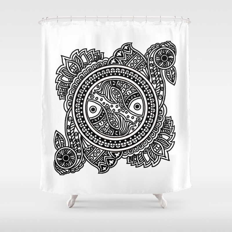 Design Inspired From Mithila Painting Shower Curtain By