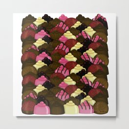 Never Too Much Chocolate - Valentines Day Candy Pattern Metal Print