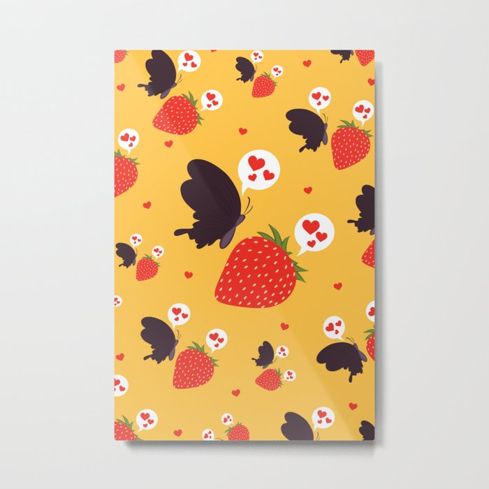the death loves the strawberry Metal Print
