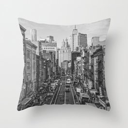 Chinatown in Black & White Throw Pillow