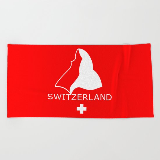 Switzerland and Matterhorn Beach Towel