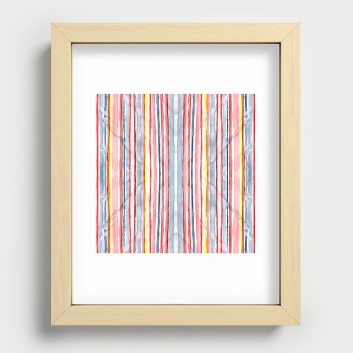 Watercolour Lines Recessed Framed Print