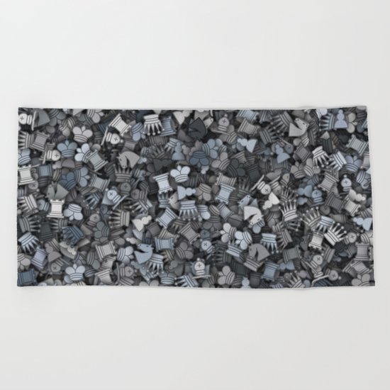 Chess camouflage Beach Towel