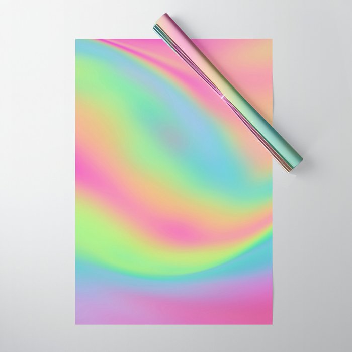 Iridescent Holographic Abstract Colorful Pattern Wrapping Paper by  Abstraction World