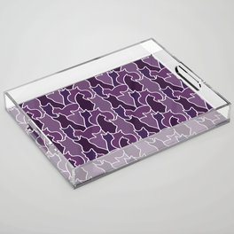 Purple Cats Pattern Acrylic Tray