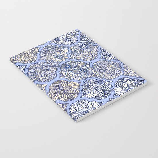 Moroccan Floral Lattice Arrangement - Purple Notebook