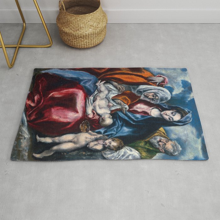 The Holy Family with Saint Anne and the Infant John the Baptist by El Greco Rug