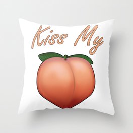 Kiss My Peachy Peach Throw Pillow