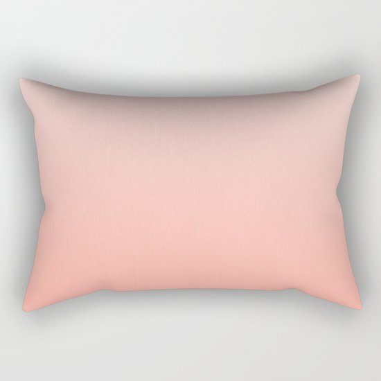 Ombre pastel fade peach blush coral gender neutral basic canvas art print minimalist Rectangular Pillow