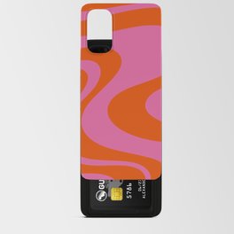 Hot Pink and Red Orange Wave Machine Abstract Retro Swirl Pattern Android Card Case