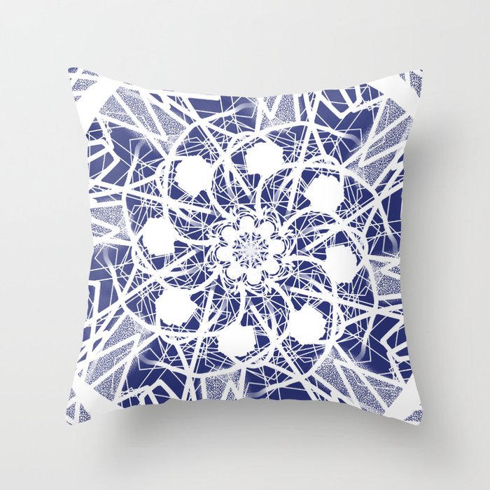 Navy and Lace  Throw Pillow