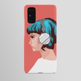 Girl with headphones Android Case