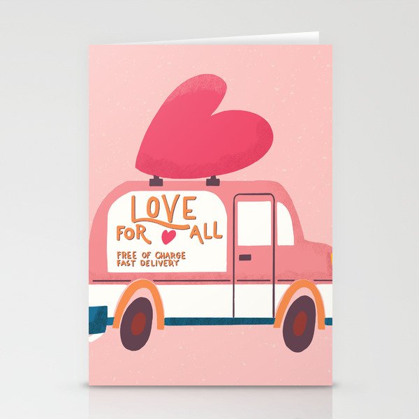 Love Truck, Happy Valentine's Day 2 Stationery Cards