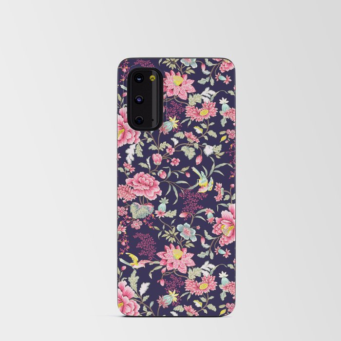 Japanese Pink Peony Birds Pattern Android Card Case