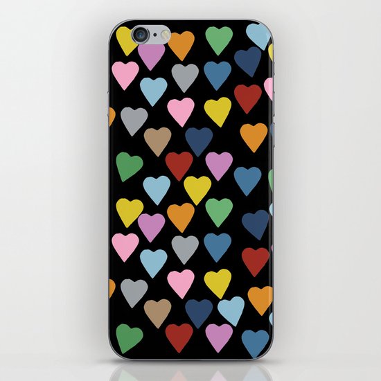 Hearts #3 Black iPhone & iPod Skin