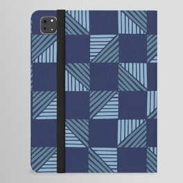 Abstract Shape Pattern 13 in Navy Blue Shades iPad Folio Case