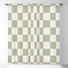 Checkered (Sage Cream) Blackout Curtain