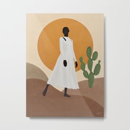 Pretty Adenium Woman Metal Print | Illustration, Leaves, Minimalist, Leaf, Mrsgreen, Digital, Painting, Cactus, Woman, Minimal 
