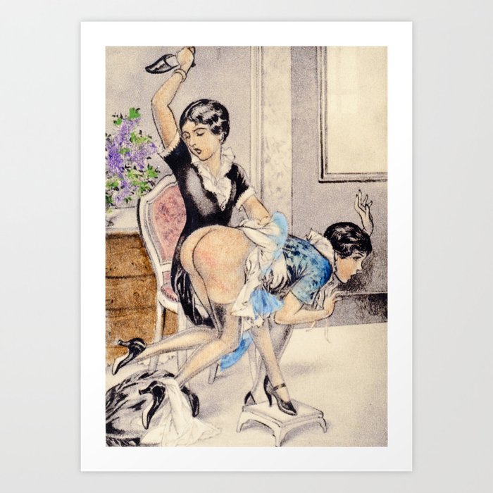 Vintage erotic art spanking