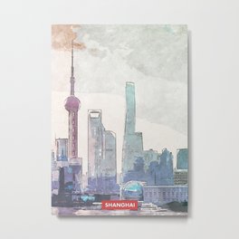 Shanghai city skyline Metal Print