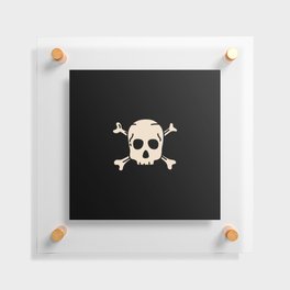 Skeleton with bones. Pirate sketch icon. Doodle hand drawn illustration Floating Acrylic Print