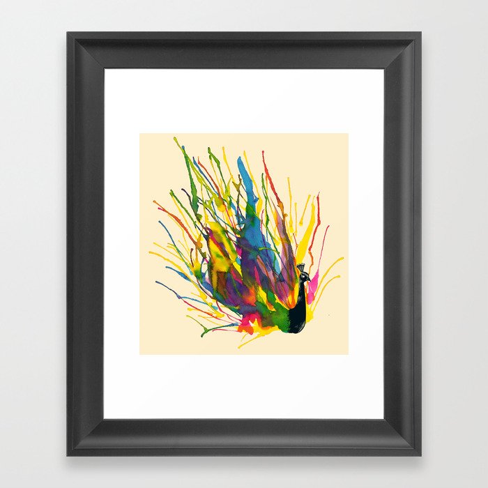 Colorful Peacock Framed Art Print