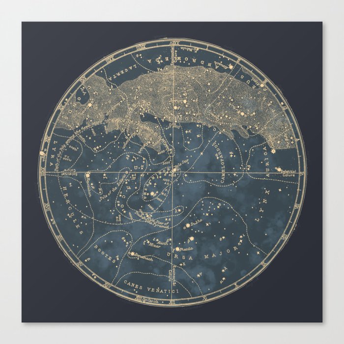 Vintage Astronomical Charts - Stars and Constellations Canvas Print