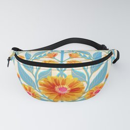 Yellow Flame Zinnias Fanny Pack