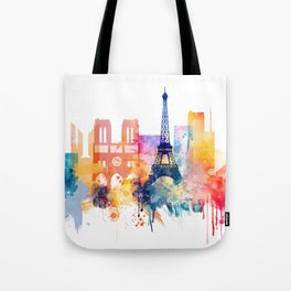 Paris Watercolor skyline Tote Bag
