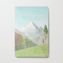 The Himalayas Metal Print | Nature, Drawing, Girl, Illustration, Color, Acrylics, Graphic Design, Meadow, Painting, Himalayas 