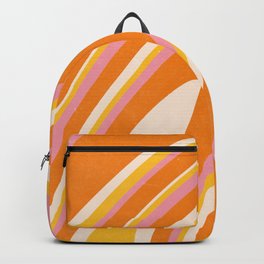 Orange Pink Groovy Wavy Retro 70s Abstract Swirl Backpack