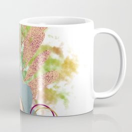 Med century modern abstract leaves bloom floral japanese  Coffee Mug