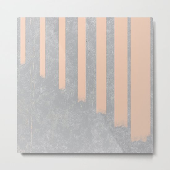 Blush stripes on concrete Metal Print