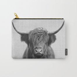 Highland Cow - Black & White Carry-All Pouch