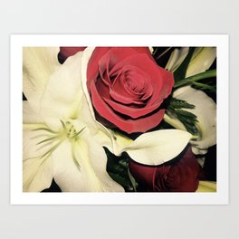 Roses & Lilies Art Print