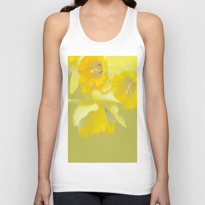 Sign of Spring - Yellow Narcissus on Spring Green Background #decor #society6 #buyart Tank Top