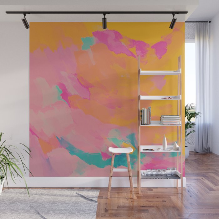 full color abstract sunset Wall Mural