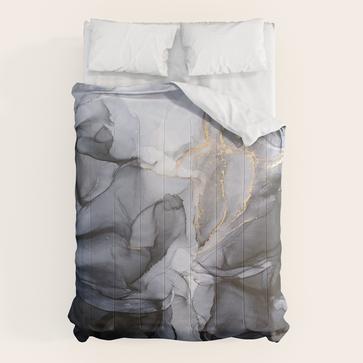 Calm But Dramatic Light Monochromatic Black Grey Abstract Comforters By Elizabethschulz Society6