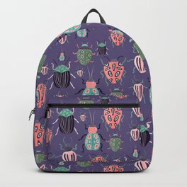 Painted Beetles Purple Backpack