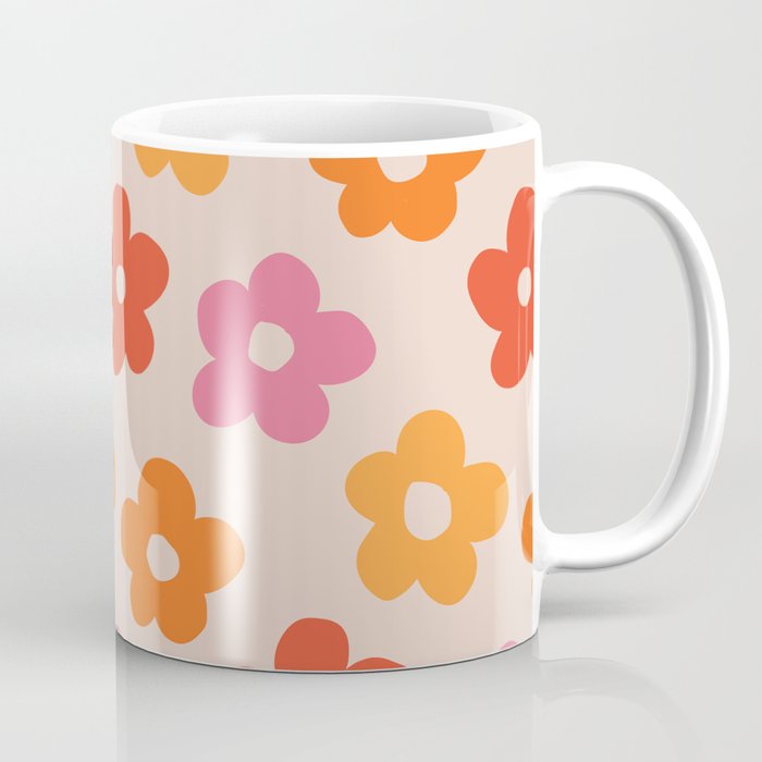 Retro 60s 70s Flowers Pattern #pattern #vintage Coffee Mug